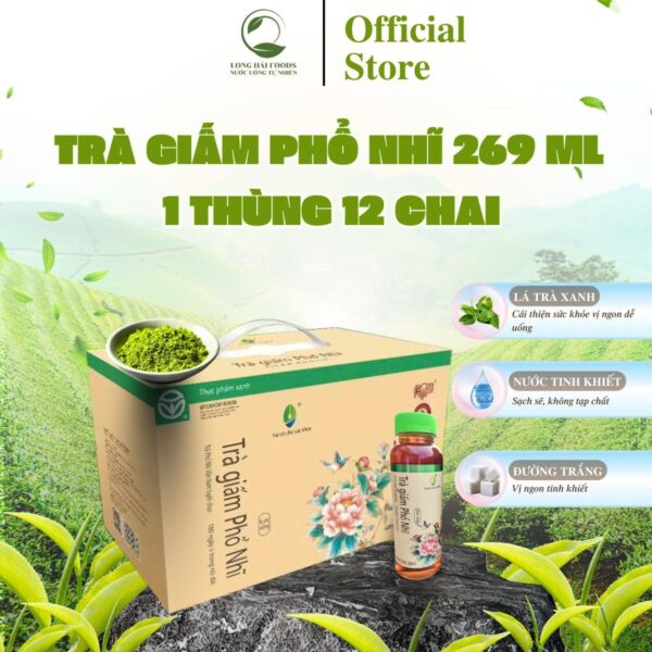Trà Giấm Phổ Nhĩ 1 Thùng 12 Chai 269ml