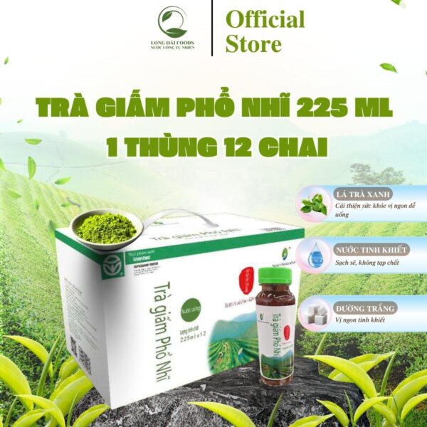Trà Giấm Phổ Nhĩ 1 Thùng 12 Chai 225ml